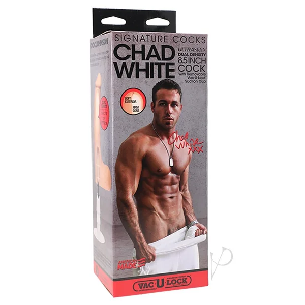 Signature Cocks Chad White Dildo 8.5in - Vanilla