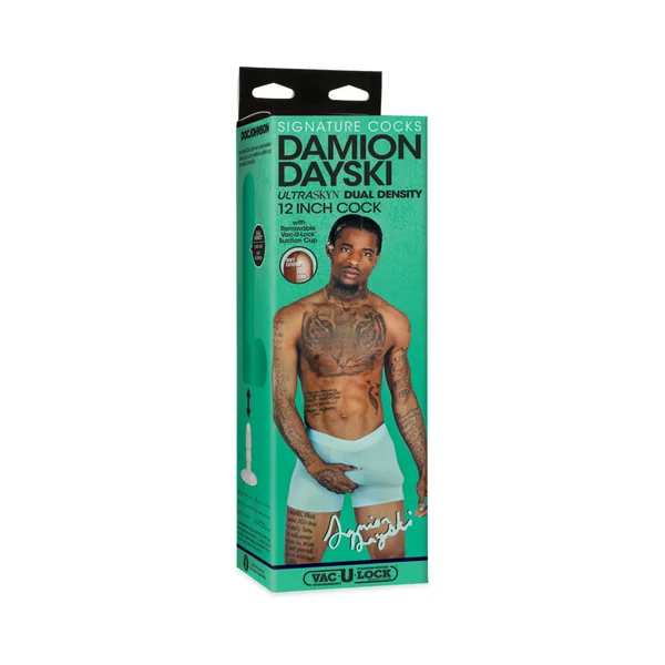 Signature Cocks Damion Dayski ULTRASKYN Cock with Removable Vac-U-Lock Suction Cup 12 inches Chocolate