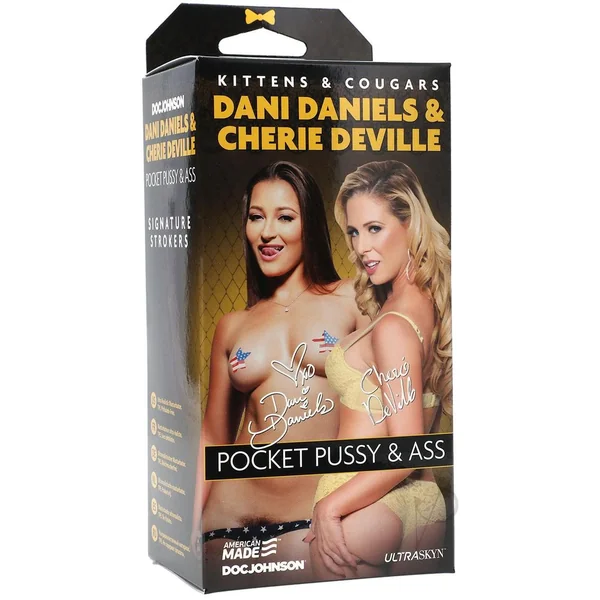 Signature Strokers Kittens and Cougars Dani Daniels and Cherie DeVille Ultraskyn Masturbator - Pussy and Butt - Vanilla