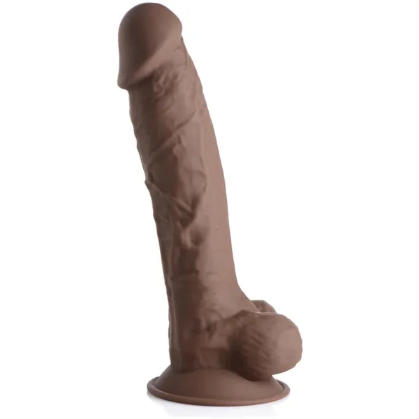 Silexpan Dark Hypoallergenic Silicone Dildo with Balls – 8.5 Inch