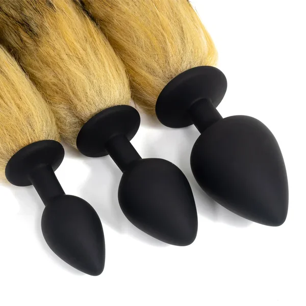 Silicone Anal Plug With Natural Brown Tail