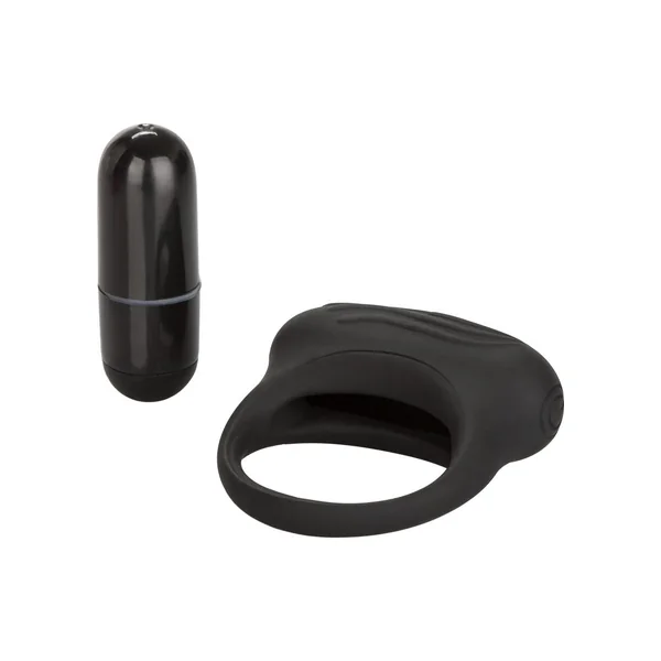 Silicone Lovers Arouser Vibrating Cockring Waterproof Black