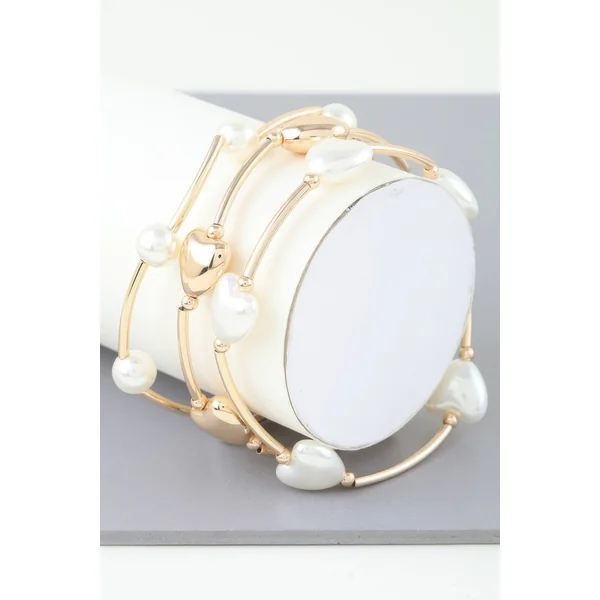 Simple Heart Beaded Wrap Bracelet