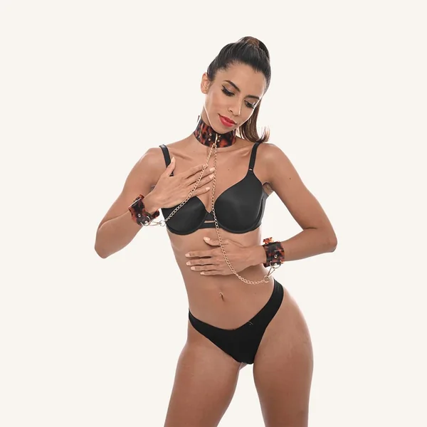 Sincerely Amber Neck Wrist Restraint Bondage Gear