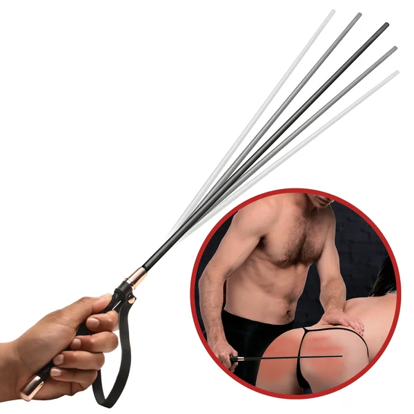 Sinful Impact Cane Grippy Handle Bondage Gear Wicked Punishment Black