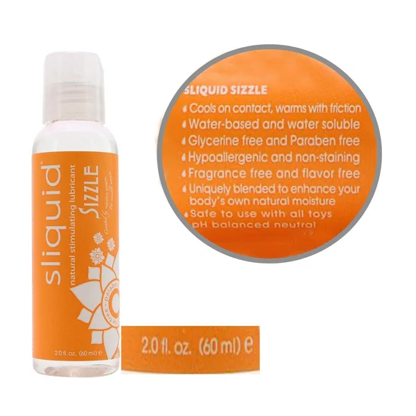 Sliquid Natural Sizzle Stimulating Water Based Warming Lubricant