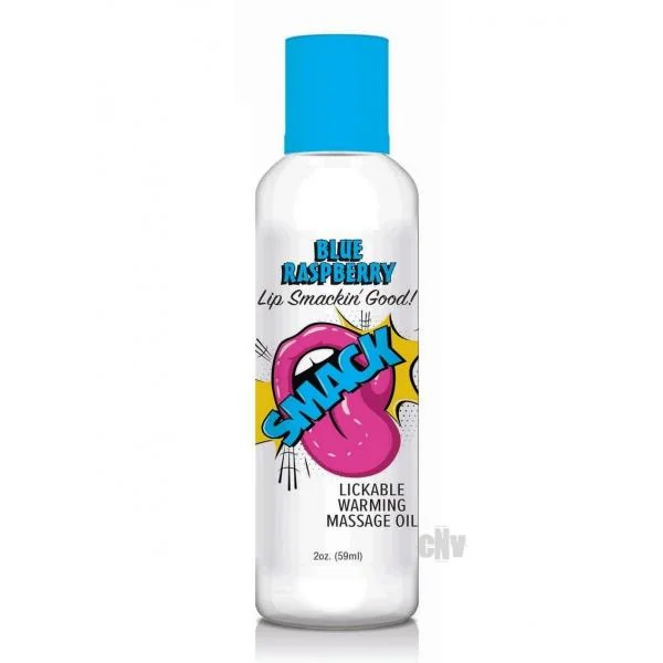 Smack Lickable Massage Oil Blue Raspberry 2 Oz.
