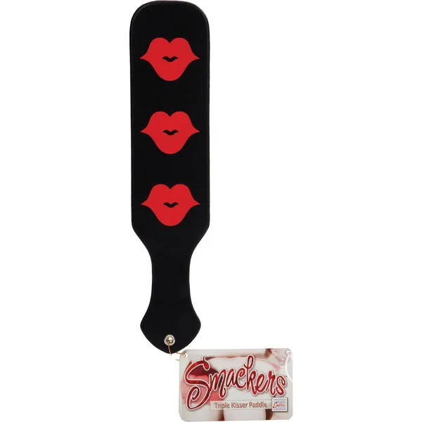 Smackers Triple Kisser Spanking Paddle Black and Red