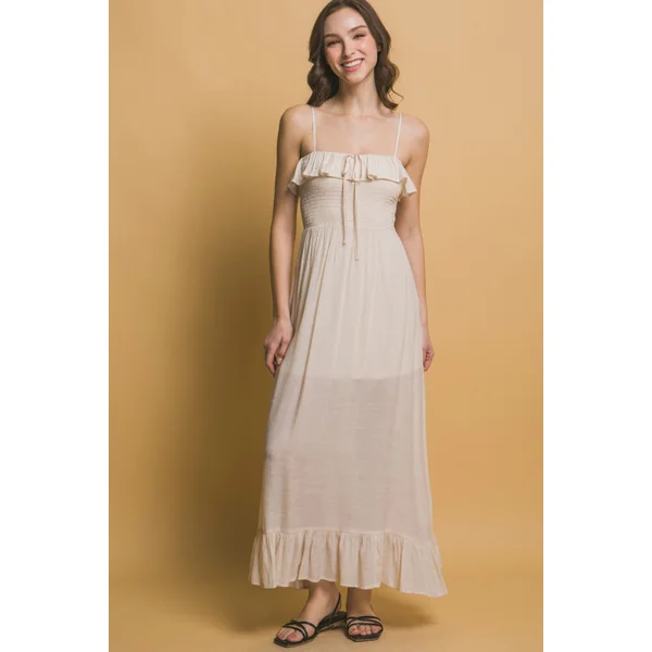 Smocked Ruffle Maxi Dress
