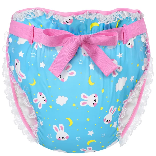 Snuggle Bunny Pattern Silky Ribbon Omutsu Japanese Diaper Cover