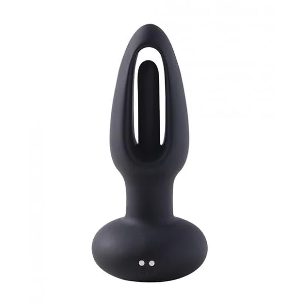 Snuggy Flapping Anal Plug Vibrator- Black