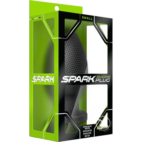 Spark Silicone Butt Plug – Small – Carbon Fiber