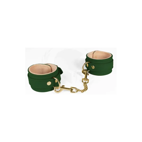 Spartacus Green PU Wrist Cuffs With Plush Lining