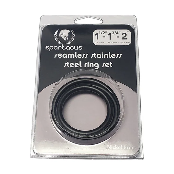 Spartacus Seamless Stainless Steel C-Ring - Black Pack of 3