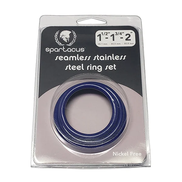 Spartacus Seamless Stainless Steel C-Ring - Blue Pack of 3