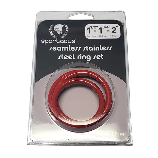 Spartacus Seamless Stainless Steel C-Ring - Red Pack of 3