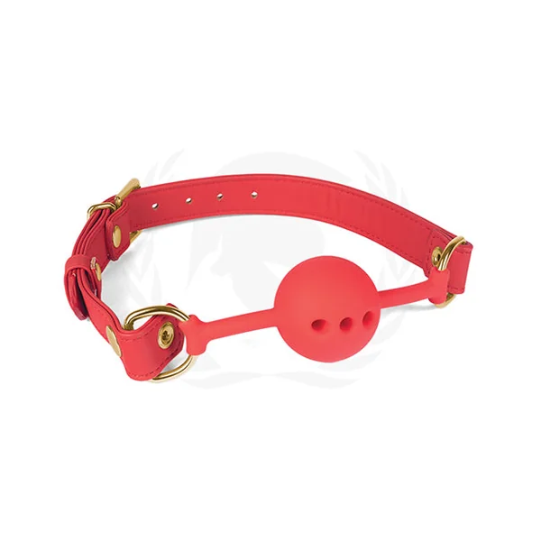 Spartacus Silicone Ball Gag w/Red PU Straps - 46 mm