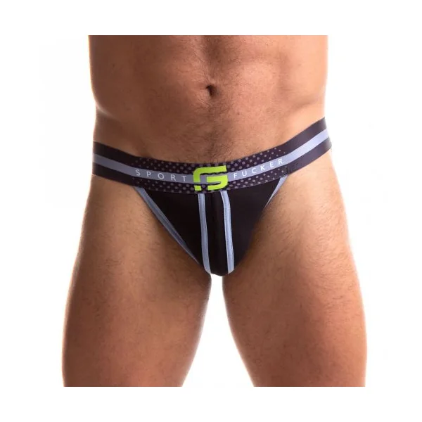 Sport Fucker Jersey Jock - Small (Black/Green)