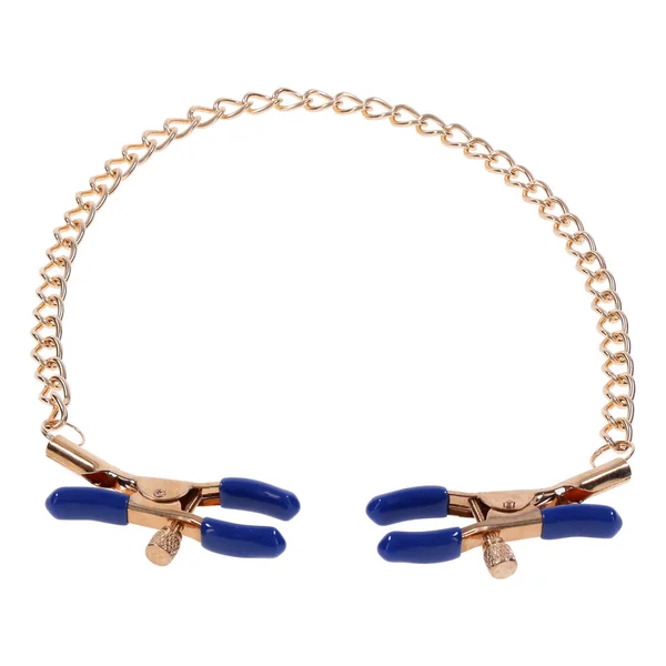 Sportsheets Cougar Chained Nipple Clamps – Gold Chain, Adjustable Tips