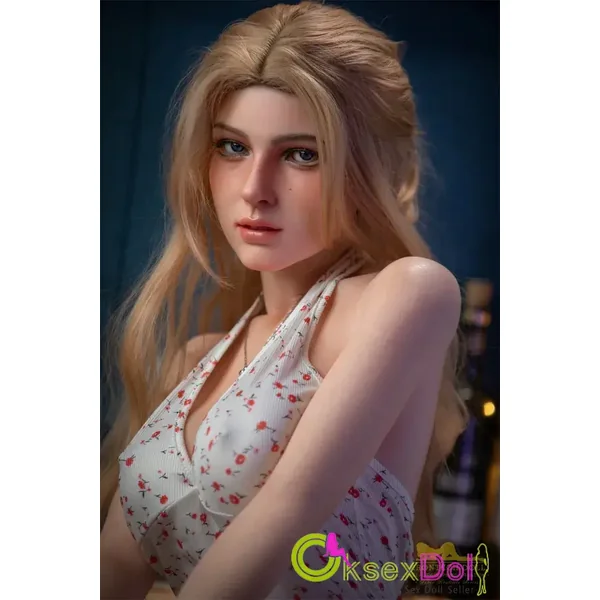 Spot Floral Dress Blonde Love Doll 153cm/5ft F-cup Silicone Sex Dolls