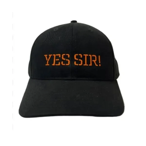 Spunky Monkee Cap Yes Sir – Black Cap / Orange Logo