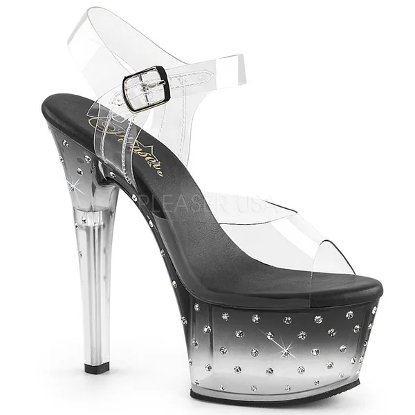 SS-ASPIRE-608STD Platform Sandals | Black Vinyl
