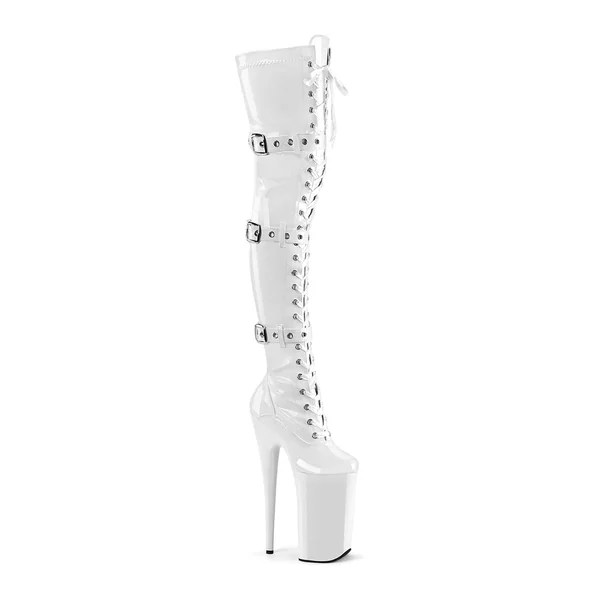 SS-BEYOND-3028 White Patent Thigh Boot