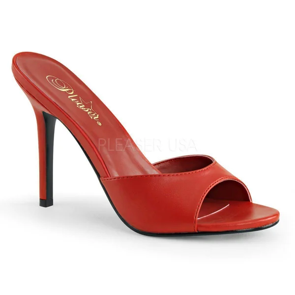 SS-CLASSIQUE-01 Slide | Red Faux Leather