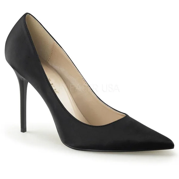 SS-CLASSIQUE-20 Pump | Black Genuine Satin