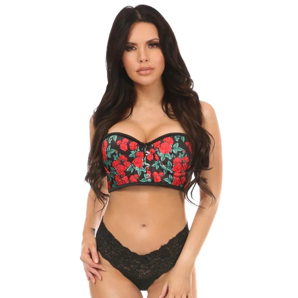 SS-Rose Print Short Bustier