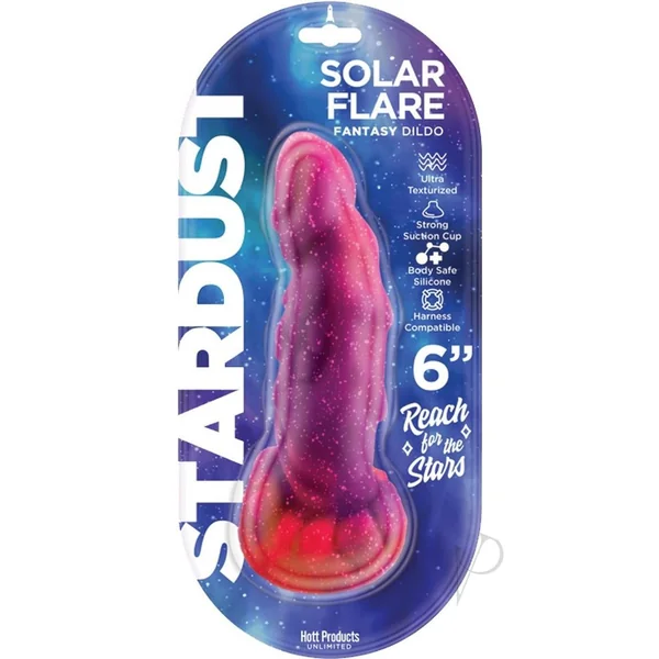 Stardust Solar Flare Silicone Dildo with Suction Cup 6in - Multicolor