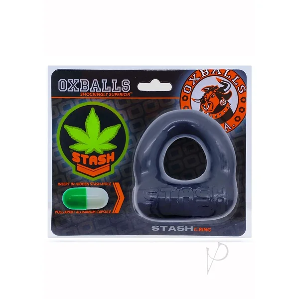 Stash Cock Ring with Aluminum Capsule Insert - Black