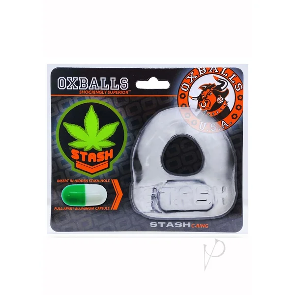 Stash Cock Ring with Aluminum Capsule Insert - Clear