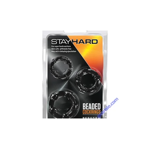 Stay Hard Beaded Cock Rings Black Blush Novelties