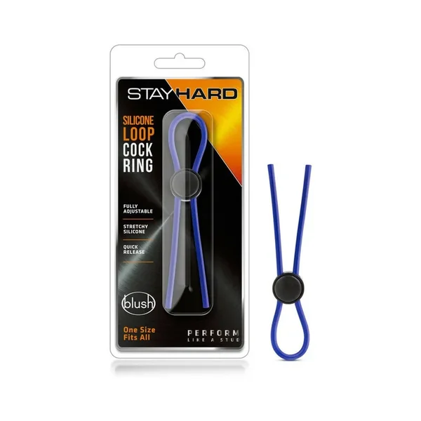 Stay Hard Silicone Loop Lasso/Bolo Cockring Blue