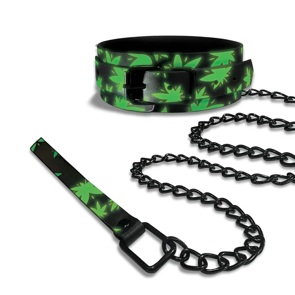STONER VIBE CHRONIC COLLECTION GLOW IN THE DARK COLLAR/LEASH