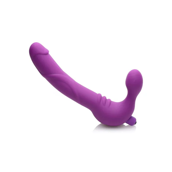 Strap U Royal Revolver Vibrating Silicone Strapless Strap On – Purple