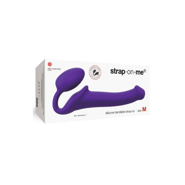Strap-On-Me Semi-Realistic Bendable Silicone Strapless Strap-On, Medium, Purple