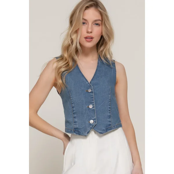 Stretch Denim Vest
