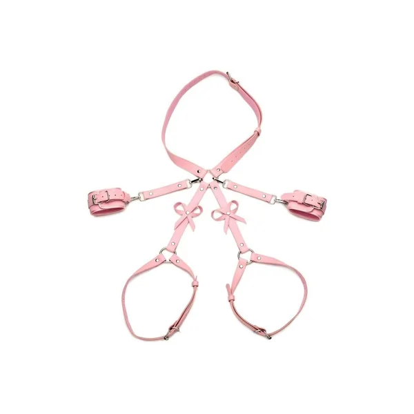 Strict Bondage Harness with Bows – Medium/Large – Pink