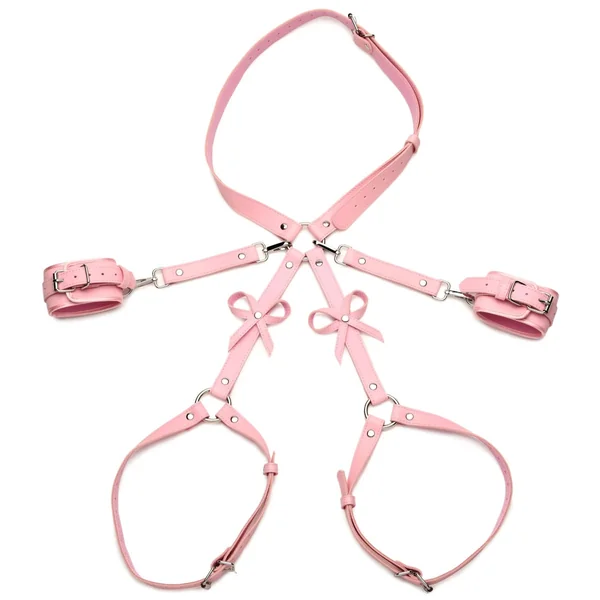 Strict Bondage Harness With Bows Pink Medium Large
