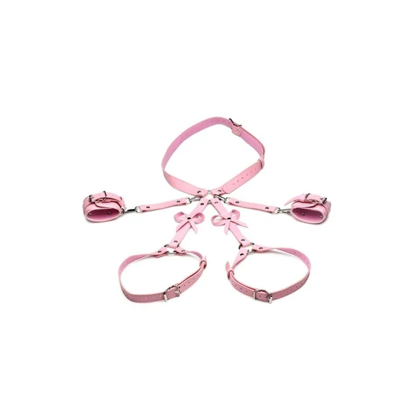 Strict Bondage Harness with Bows – XLarge/XXLarge – Pink