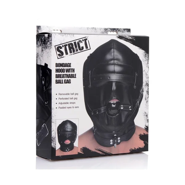 Strict Bondage Hood W/breath Ball Gag