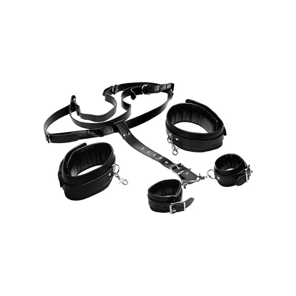 Strict Thigh Sling with Wrist Cuffs – Black