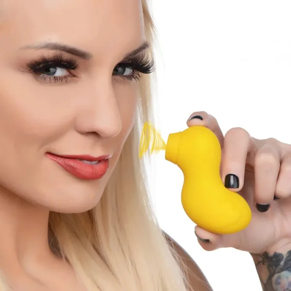 Sucky Ducky Silicone Clitoral Stimulator - Yellow Suction Vibrator
