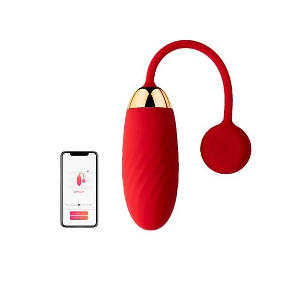 Svakom Ella APP Controlled Silicone Vibrating Egg Red