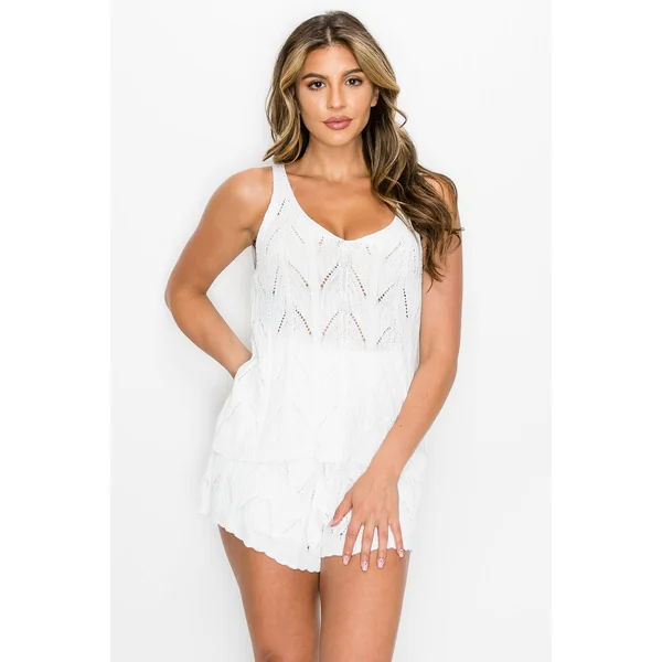 Sweater Knitted Top & Shorts Set