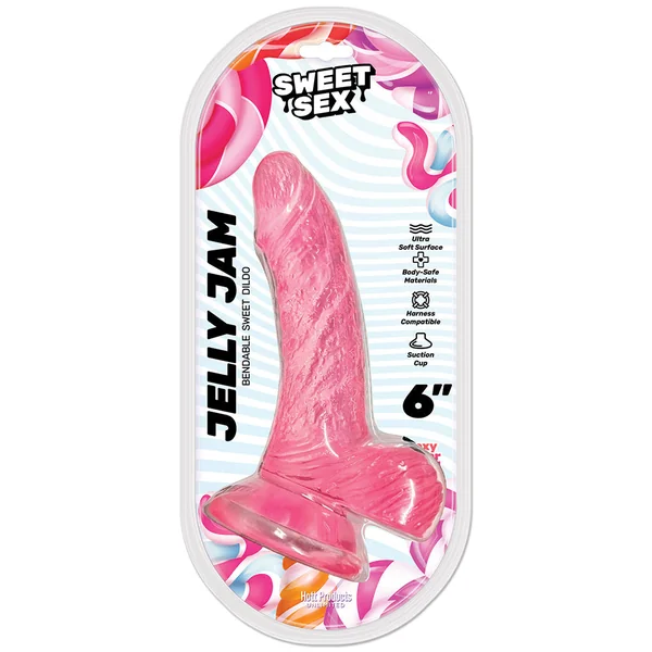 Sweet Sex Jelly Jam Bendable 6 inches Jelly Dildo Pink