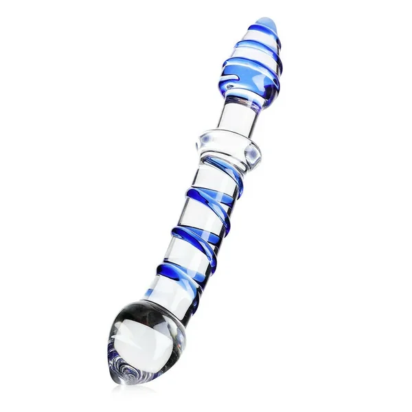 Swirly Butt Plug Glass Double Headed Dildo
