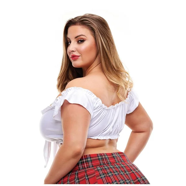 Teacher`s Pet Schoolgirl Tie Top – XLarge – White